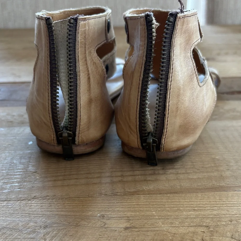 Women's Tan Leather Sandals - Picture 6 of 7